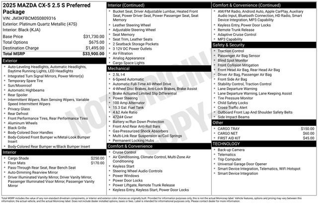2025 Mazda Mazda CX-5 2.5 S Preferred AWD