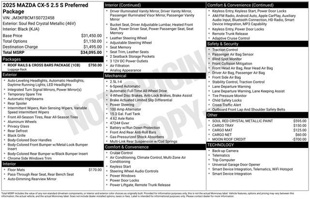2025 Mazda Mazda CX-5 2.5 S Preferred AWD