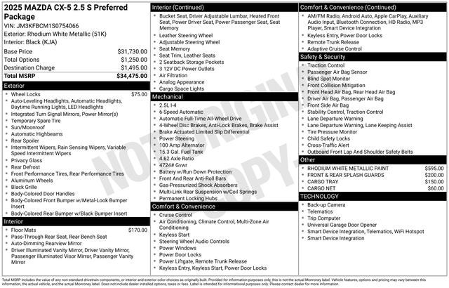 2025 Mazda Mazda CX-5 2.5 S Preferred AWD