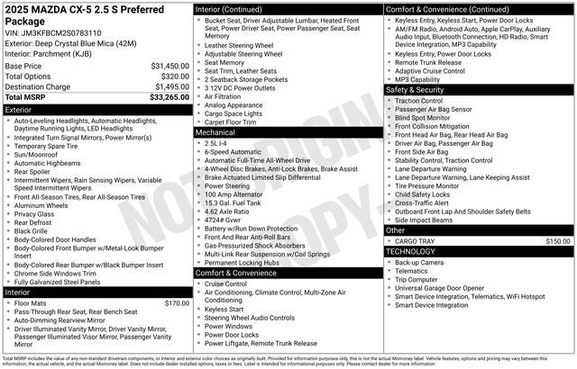 2025 Mazda Mazda CX-5 2.5 S Preferred AWD