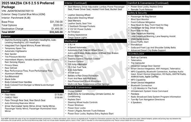 2025 Mazda Mazda CX-5 2.5 S Preferred Package