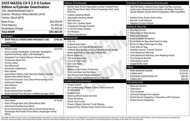 2025 Mazda Mazda CX-5 2.5 S Carbon Edition AWD