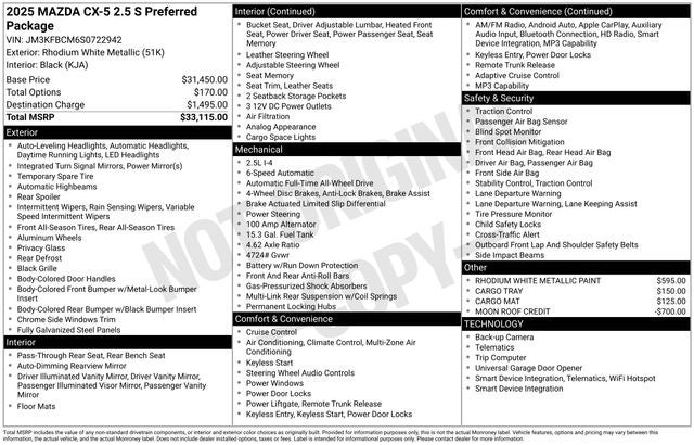 2025 Mazda Mazda CX-5 2.5 S Preferred AWD
