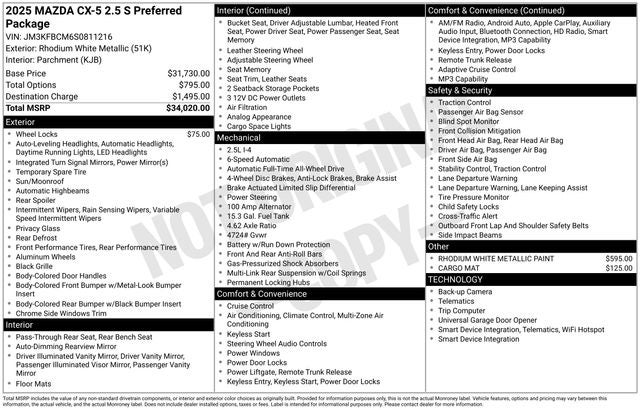 2025 Mazda Mazda CX-5 2.5 S Preferred AWD