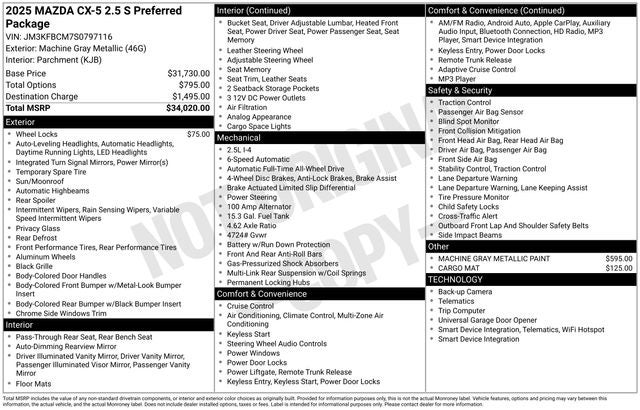 2025 Mazda Mazda CX-5 2.5 S Preferred AWD