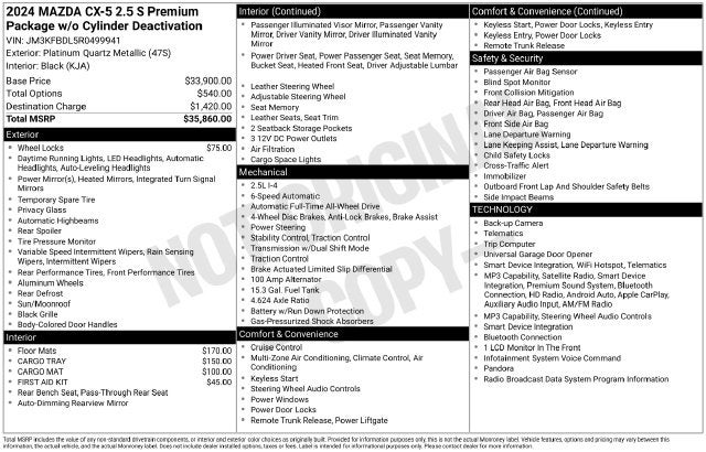 2024 Mazda Mazda CX-5 2.5 S Premium Package