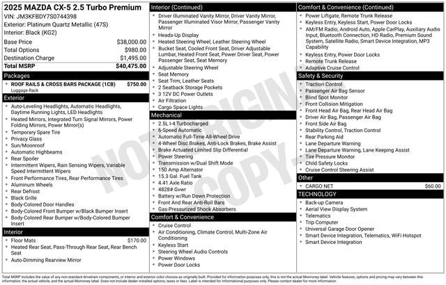2025 Mazda Mazda CX-5 2.5 Turbo Premium AWD