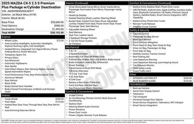 2025 Mazda Mazda CX-5 2.5 S Premium Plus Package