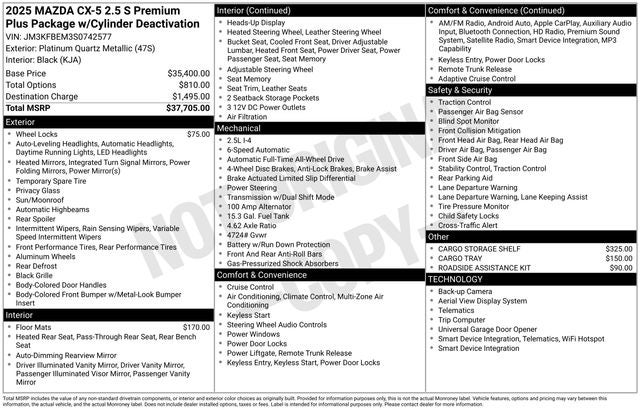 2025 Mazda Mazda CX-5 2.5 S Premium Plus AWD