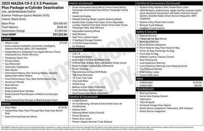 2025 Mazda Mazda CX-5 2.5 S Premium Plus AWD
