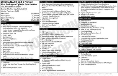 2025 Mazda Mazda CX-5 2.5 S Premium Plus AWD