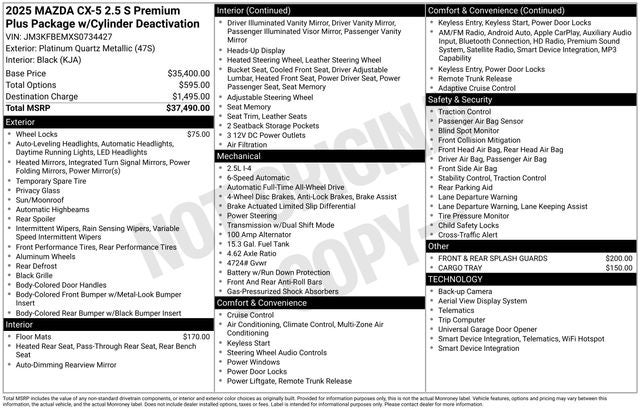 2025 Mazda Mazda CX-5 2.5 S Premium Plus AWD
