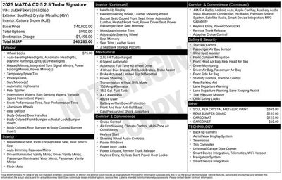 2025 Mazda Mazda CX-5 2.5 Turbo Signature