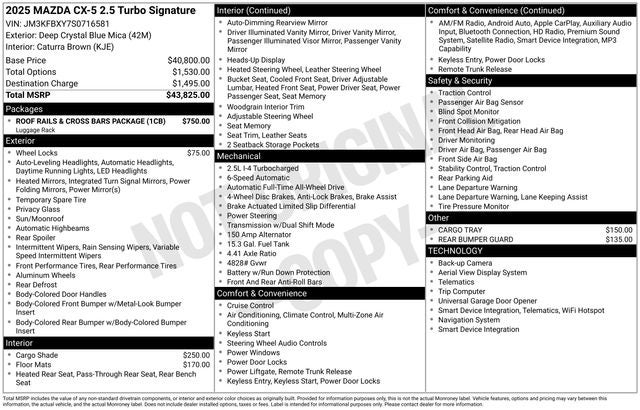 2025 Mazda Mazda CX-5 2.5 Turbo Signature AWD