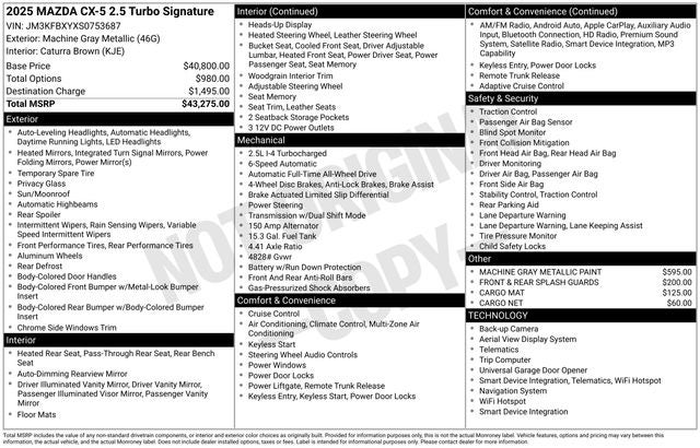 2025 Mazda Mazda CX-5 2.5 Turbo Signature