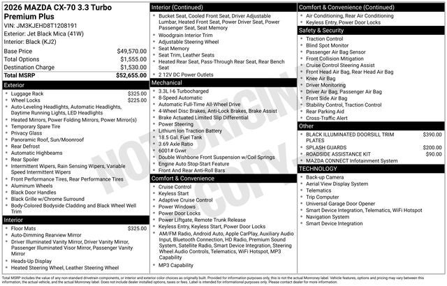 2026 Mazda Mazda CX-70 3.3 Turbo Premium Plus AWD