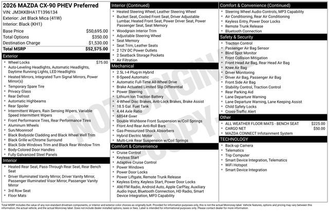 2026 Mazda Mazda CX-90 Plug-In Hybrid Preferred AWD