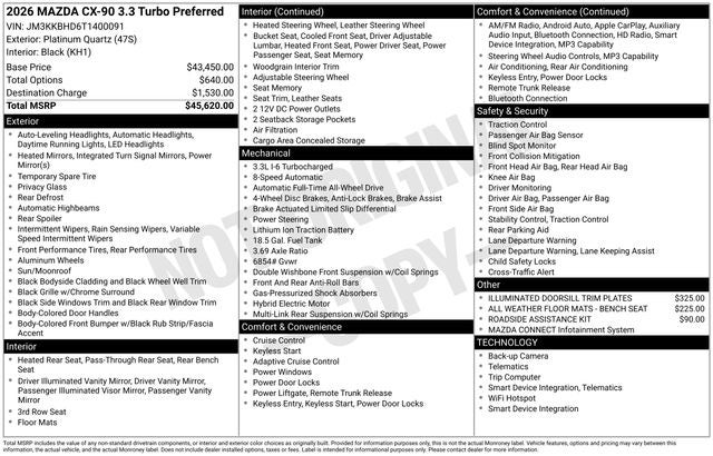 2026 Mazda Mazda CX-90 3.3 Turbo Preferred AWD