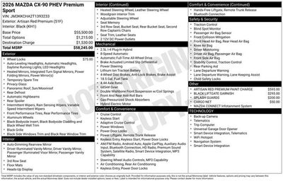 2026 Mazda Mazda CX-90 Plug-In Hybrid Premium Sport AWD