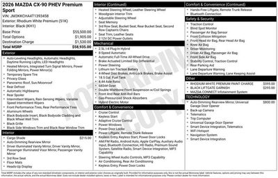 2026 Mazda Mazda CX-90 Plug-In Hybrid Premium Sport AWD