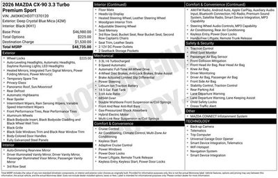 2026 Mazda Mazda CX-90 3.3 Turbo Premium Sport AWD