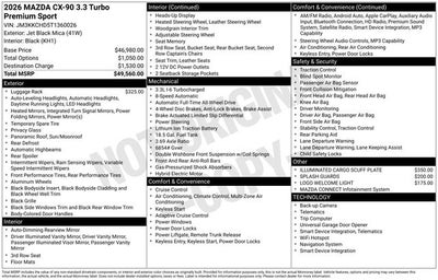 2026 Mazda Mazda CX-90 3.3 Turbo Premium Sport AWD