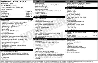 2026 Mazda Mazda CX-90 3.3 Turbo S Premium Sport AWD