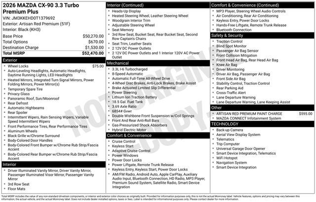 2026 Mazda Mazda CX-90 3.3 Turbo Premium Plus AWD