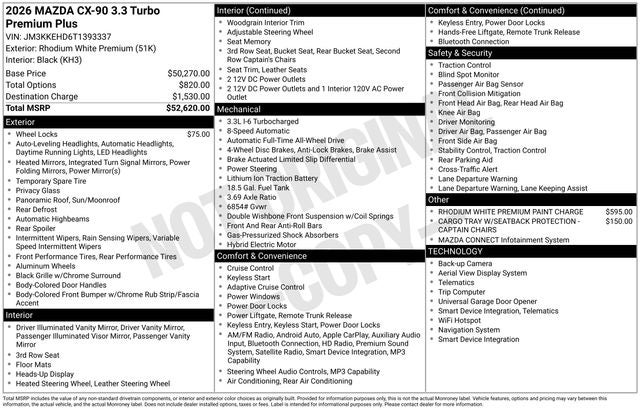 2026 Mazda Mazda CX-90 3.3 Turbo Premium Plus AWD