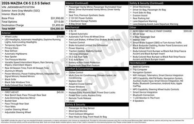 2026 Mazda Mazda CX-5 2.5 S Select AWD