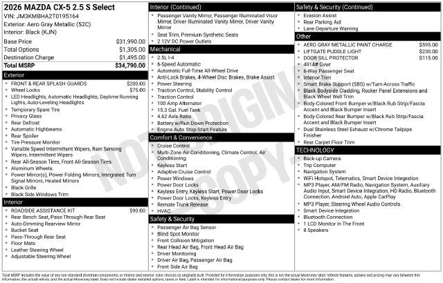 2026 Mazda Mazda CX-5 2.5 S Select AWD