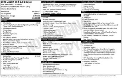 2026 Mazda Mazda CX-5 2.5 S Select AWD