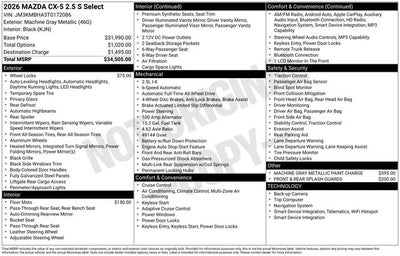 2026 Mazda Mazda CX-5 2.5 S Select AWD