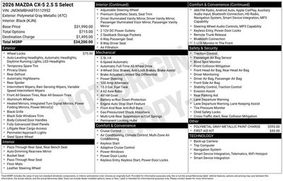 2026 Mazda Mazda CX-5 2.5 S Select AWD