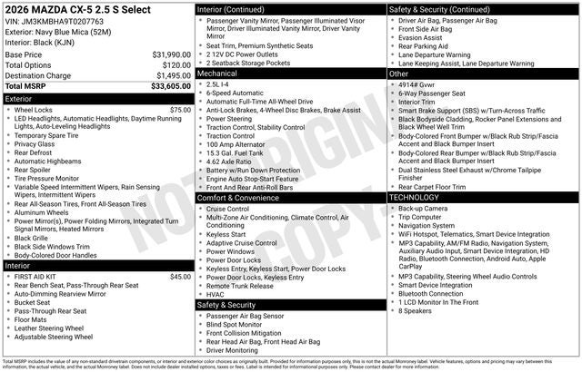 2026 Mazda Mazda CX-5 2.5 S Select AWD