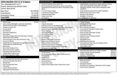 2026 Mazda Mazda CX-5 2.5 S Select AWD
