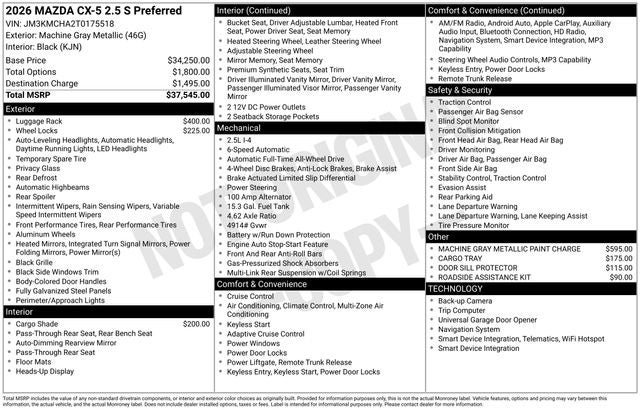 2026 Mazda Mazda CX-5 2.5 S Preferred AWD