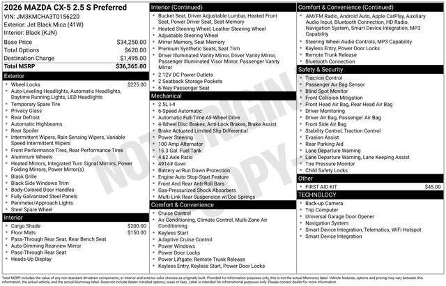 2026 Mazda Mazda CX-5 2.5 S Preferred AWD