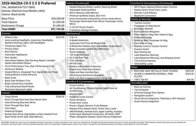 2026 Mazda Mazda CX-5 2.5 S Preferred AWD