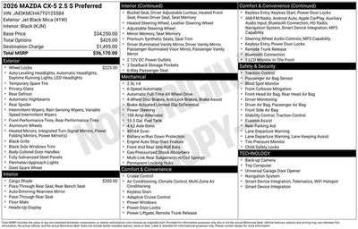 2026 Mazda Mazda CX-5 2.5 S Preferred AWD
