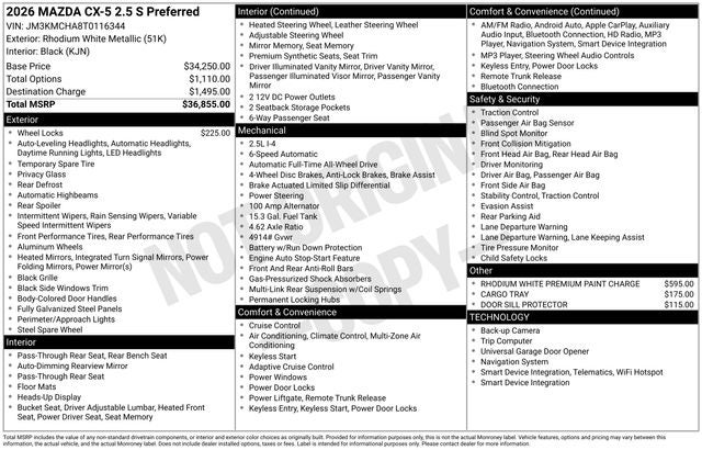 2026 Mazda Mazda CX-5 2.5 S Preferred AWD