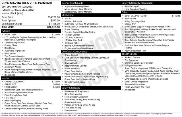 2026 Mazda Mazda CX-5 2.5 S Preferred AWD