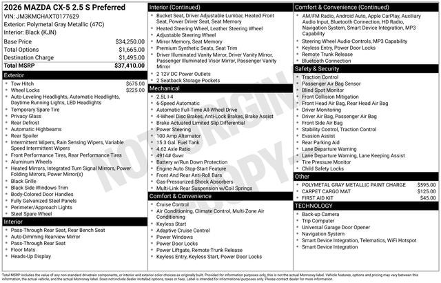 2026 Mazda Mazda CX-5 2.5 S Preferred AWD