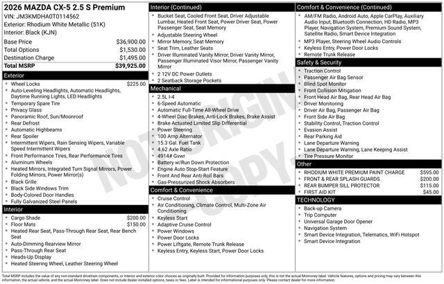 2026 Mazda Mazda CX-5 2.5 S Premium AWD