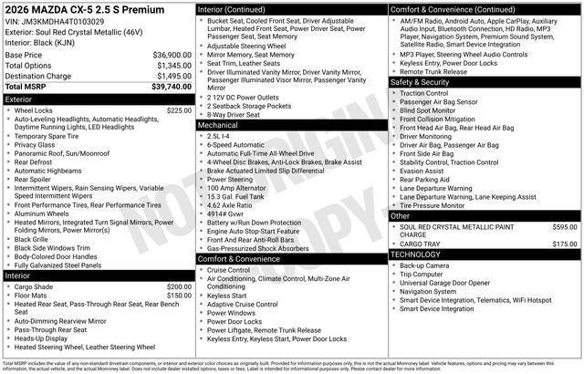 2026 Mazda Mazda CX-5 2.5 S Premium AWD