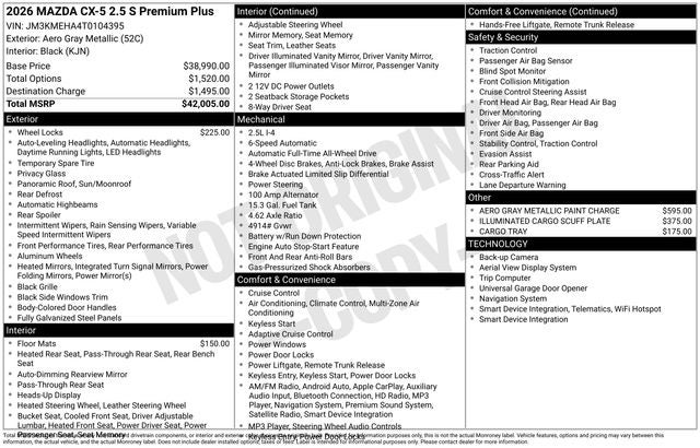 2026 Mazda Mazda CX-5 2.5 S Premium Plus AWD