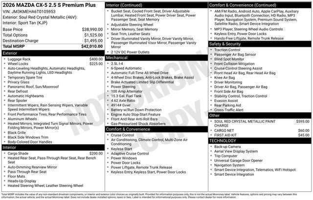 2026 Mazda Mazda CX-5 2.5 S Premium Plus AWD