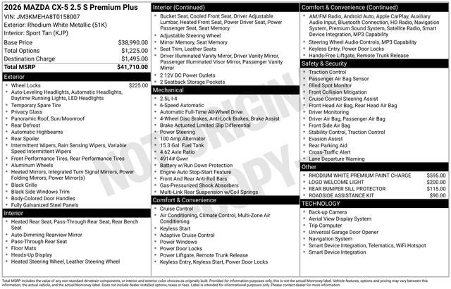2026 Mazda Mazda CX-5 2.5 S Premium Plus AWD