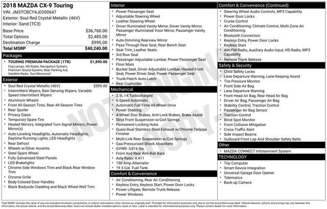 2018 Mazda Mazda CX-9 Touring