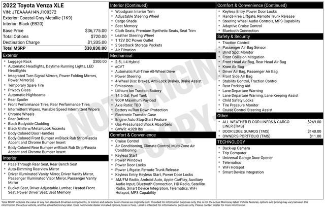 2022 Toyota Venza LE